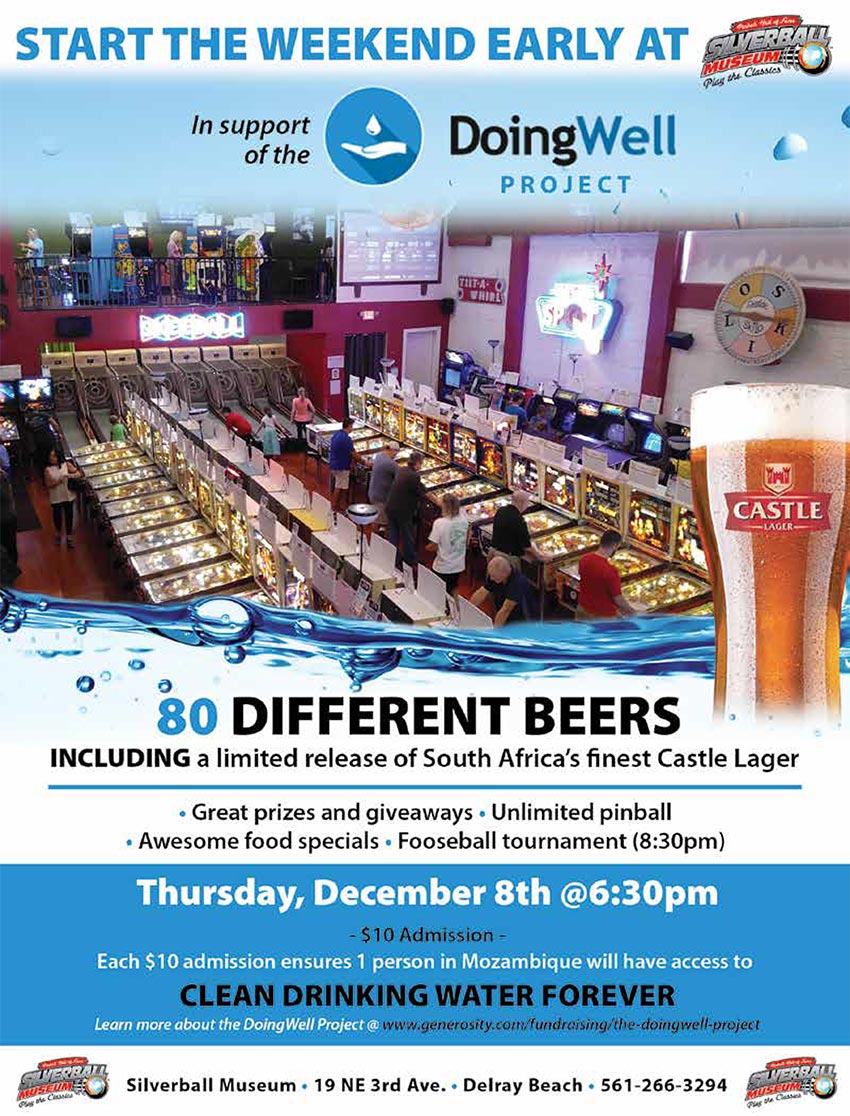 DoingWell Project December 8 at Silverball Museum Delray Beach FL